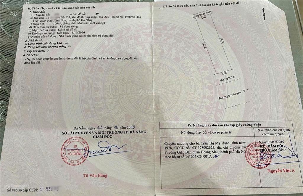 Chính chủ chú sơn bán gấp đất nam hòa xuân, đầm sen b2.137 đông nam giá chốt 4.1 tỷ