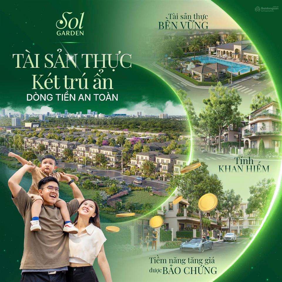 Cơ hội sở hữu biệt thự lô góc 3 tầng tại dự án sol garden dành cho bạn, giá tốt 14,5 tỷ, 217m²