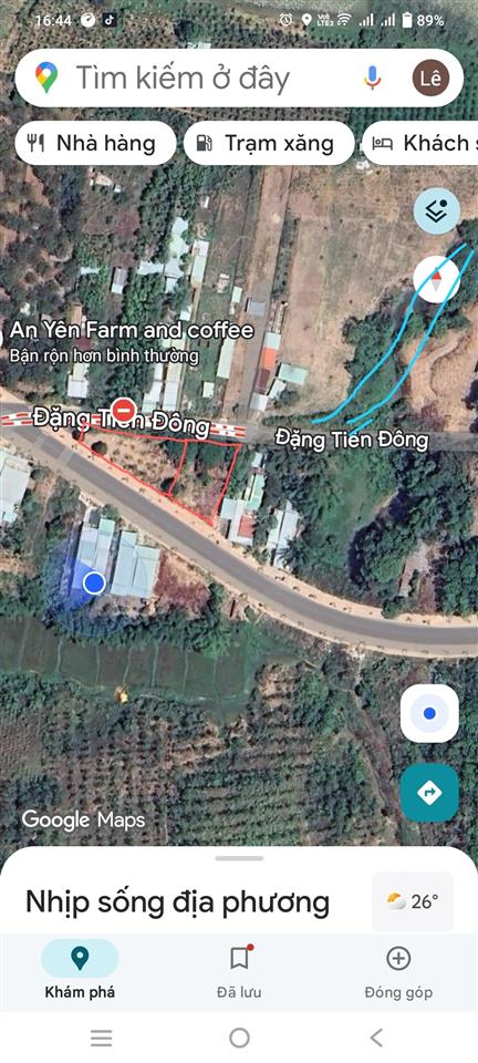 Đất 2 mặt đường sát quán cf an yên, phía sau có bờ kè
