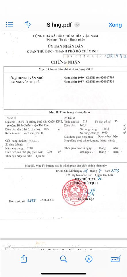 Bán nhà nát ( hiện trạng là miếng đất ) 6x24,3 hai mặt tiền hẻm đường ngô chí quốc, p. tam bình,