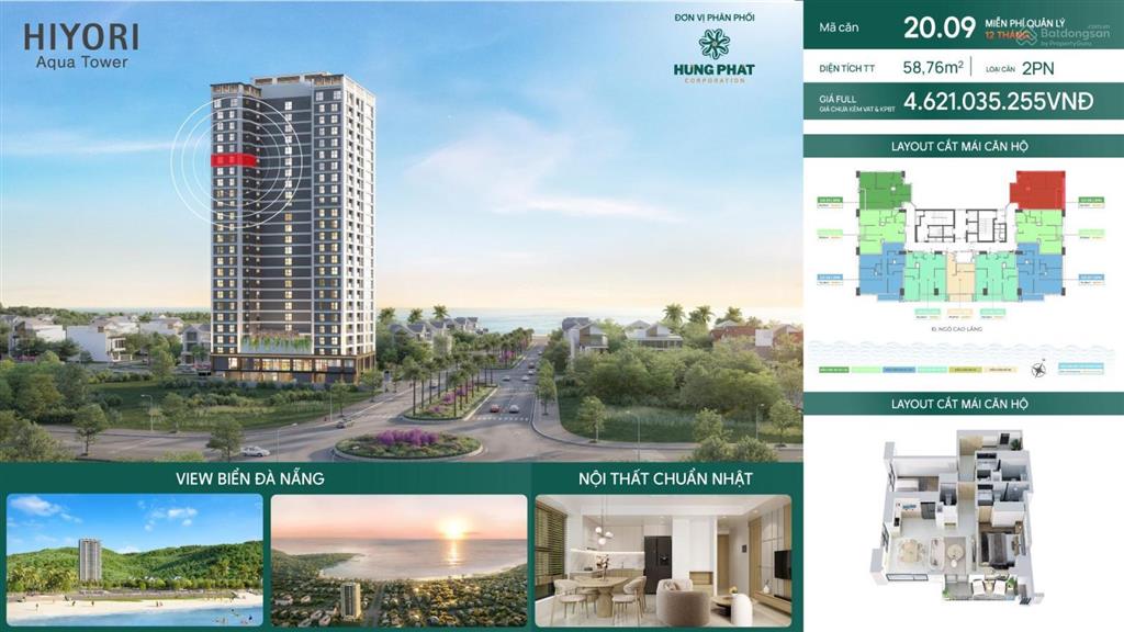 Căn hộ tầm cao chuẩn nhật tại sơn trà giá chỉ 4,622 tỷ tại hiyori aqua tower