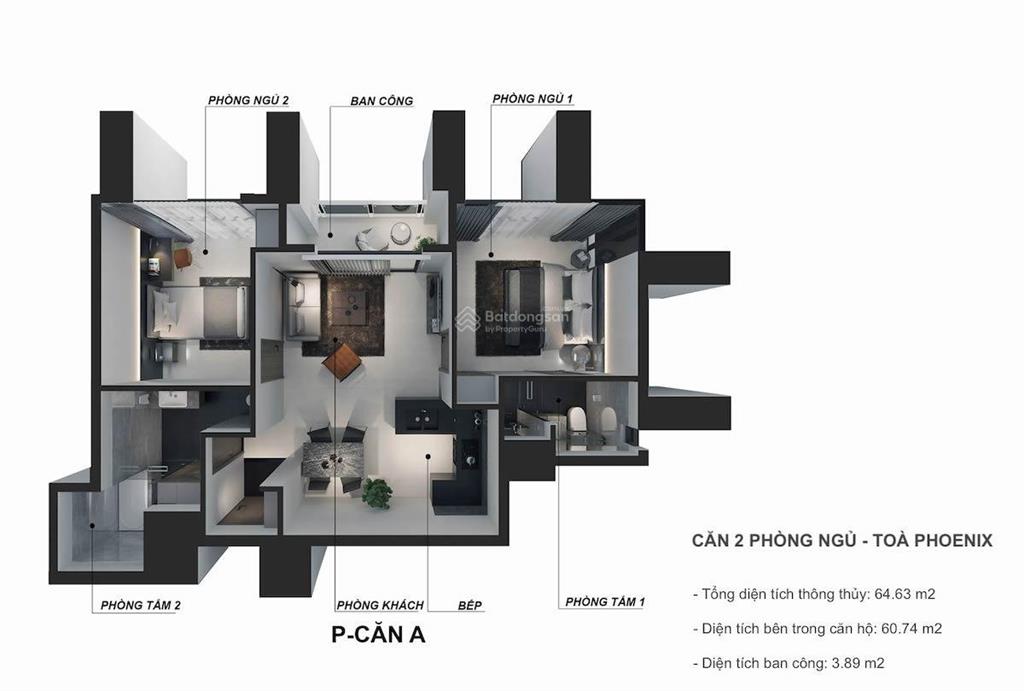 Căn hộ 2 phòng ngủ tòa phoenix đà nẵng landmark tower, giá chỉ nhỉnh 12,x tỷ
