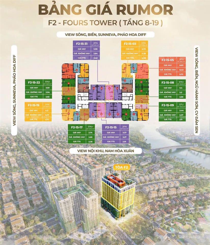 Căn hộ studio sân vườn tổng diện tích 43m2 chỉ 1,770 tỷ fours tower