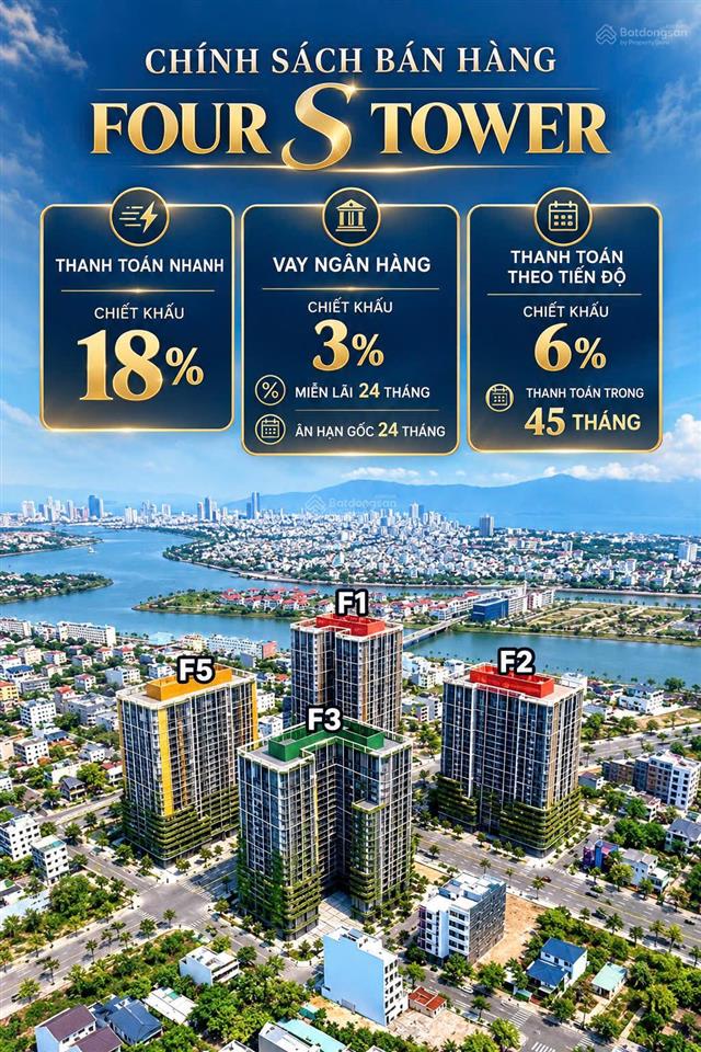 Căn hộ 1 ngủ + diện tích 55m2 view biển chỉ 2.39 tỷ tại fours trung tâm nam đà nẵng