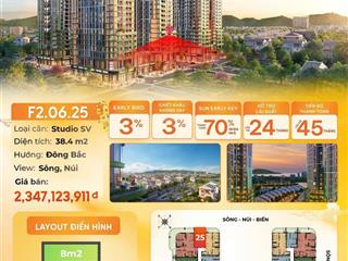 Căn hộ studio sân vườn view sông hướng biển, pháo hoa, núi ngũ hành sơn