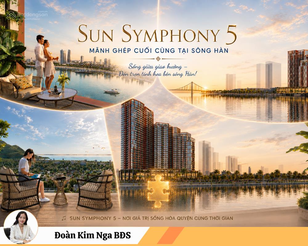 Symphony 5 đà nẵng  căn hộ trực diện sông hàn, vốn từ 2 tỷ giữa trung tâm