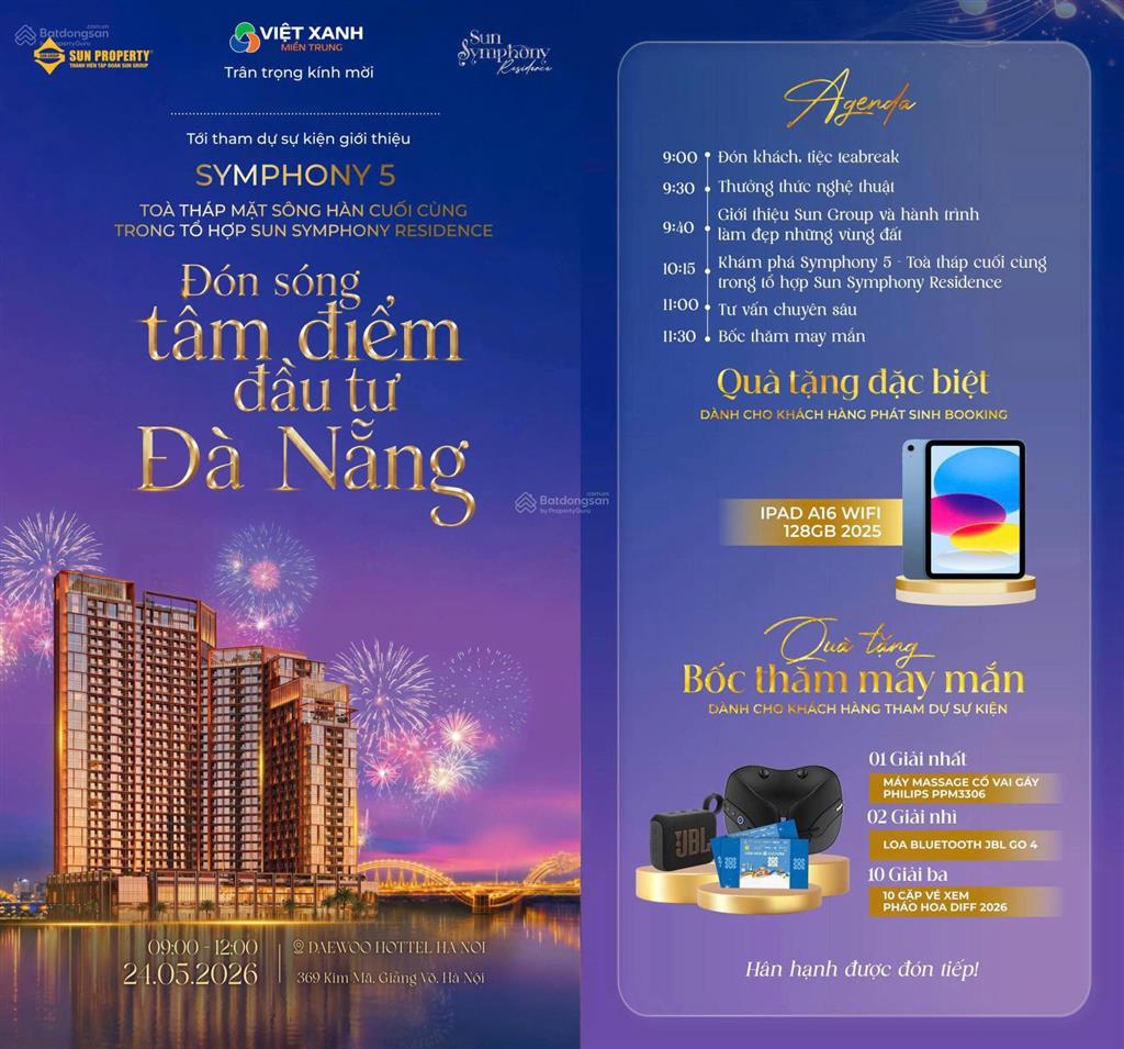 Symphony 5  sự kiện giới thiệu tòa tháp mặt sông hàn cuối cùng tại hà nội