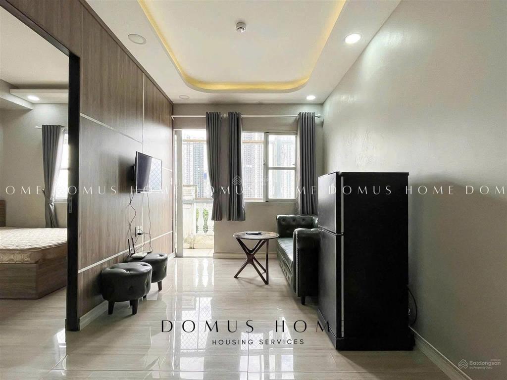 Cho thuê 1pn 1pk tách bếp thang máy hầm xe sân thượng tân thuận q7 không chung chủ full nội thất