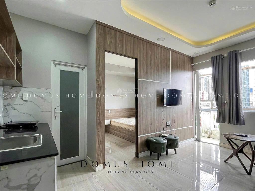Cho thuê 1pn 1pk tách bếp thang máy hầm xe sân thượng tân thuận q7 không chung chủ full nội thất