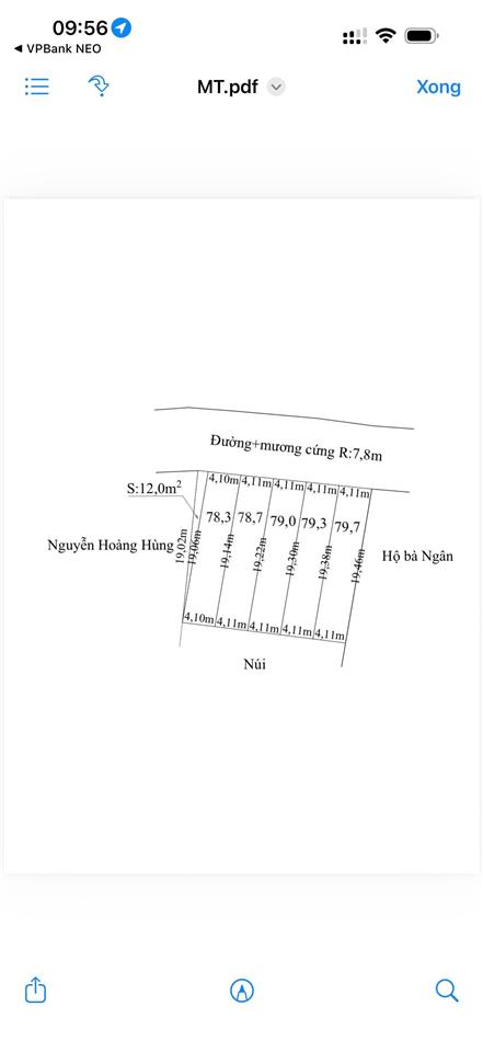 Bán đất mặt đường 8m, trục đường nhựa, diện tích 80m2 giá 745 tr tại phường bạch đằng, hải phòng