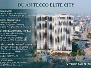Bán căn hộ cc cao cấp tecco elite city thái nguyên  diện tích gần 70m2  giá chỉ từ 2 tỷ 1  sđld