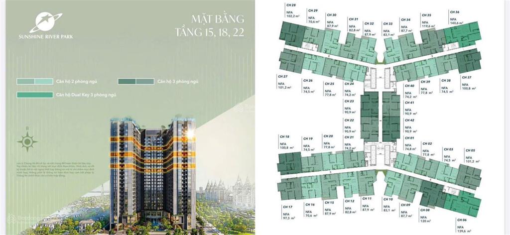 Nhận booking căn hộ cao cấp 2n view sông hồng siêu vip dự án sunshine river park