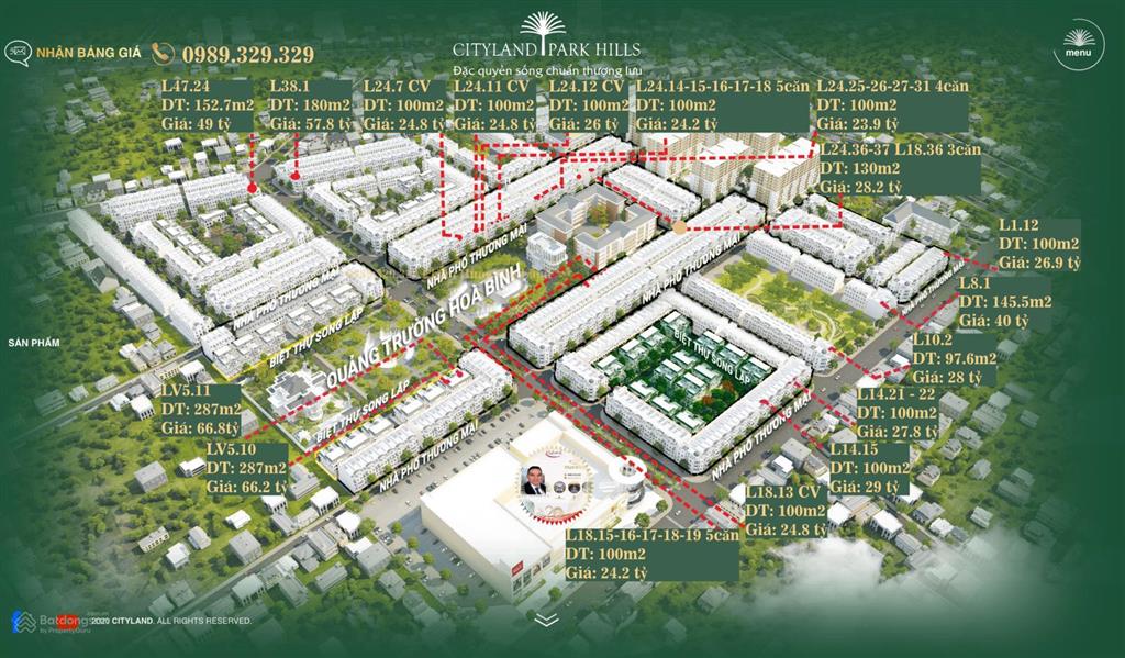 Bán biệt thự công viên hòa bình thuộc khu dân cư cityland park hills giá gốc chủ đầu tư