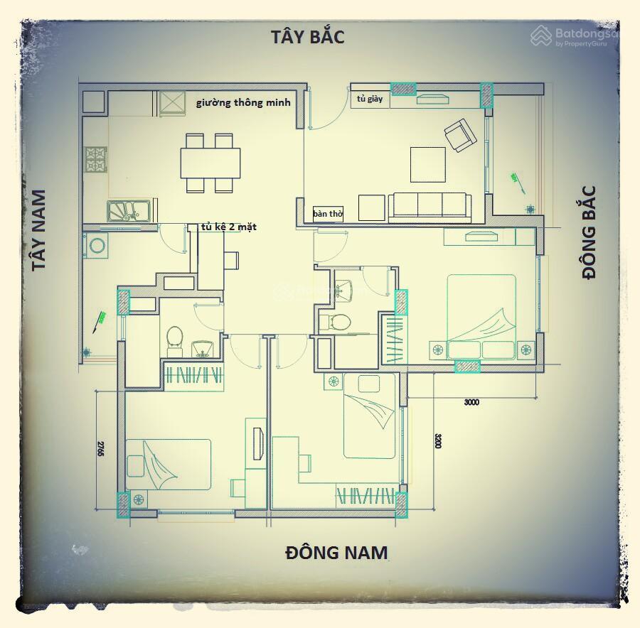 Tôi chính chủ, cho thuê căn hộ góc 98m2, 3pn, 2wc, tầng 4, rất thông thoáng, phù hợp hộ gia đình