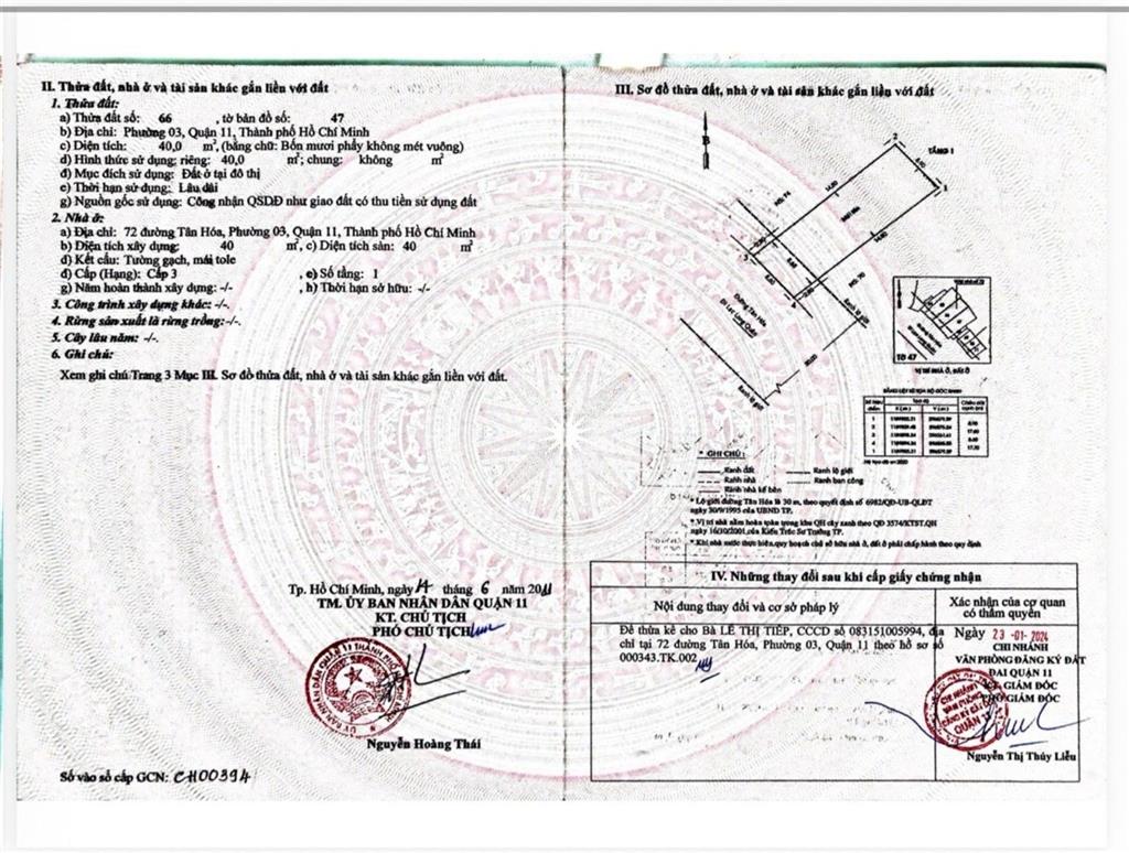 Mặt tiền kinh doanh tân hóa  bình thới, q11  101m  ngang 5,7m  chỉ 7,2 tỷ tl