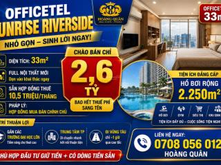 Chủ nhà chuyển nhượng gấp căn hộ officetel 33m² full nội thất. sẵn hợp đồng thuê chỉ với 2ty6