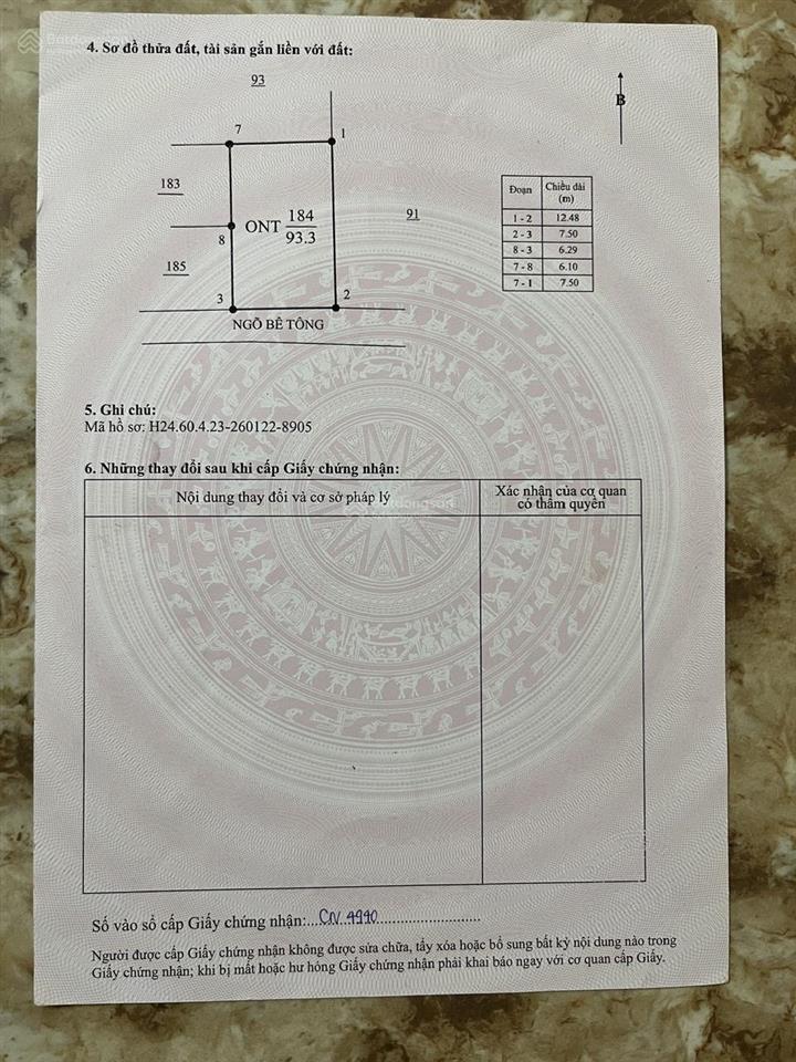 Lô đất 93m2 (mặt tiền 7,5m) kim đính, ngay gần kđt mới 17ha. giá chỉ 930tr  có thương lượng