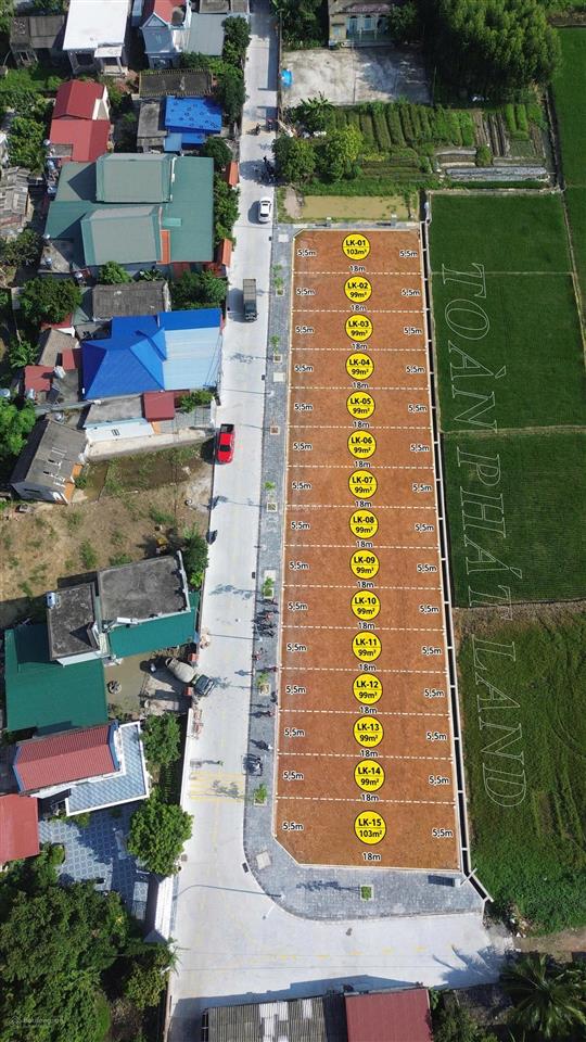 Kdc đáng sống bậc nhất tại xã kim thành. dt 99m2 (5,5x18) đường 6m + 3m vỉa hè. giá chỉ nhỉnh 1 tỷ