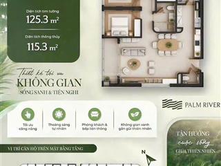 Bán căn 3pn view sông palm river, tầng 19, 21.8 tỷ, 125m2, thanh toán linh hoạt