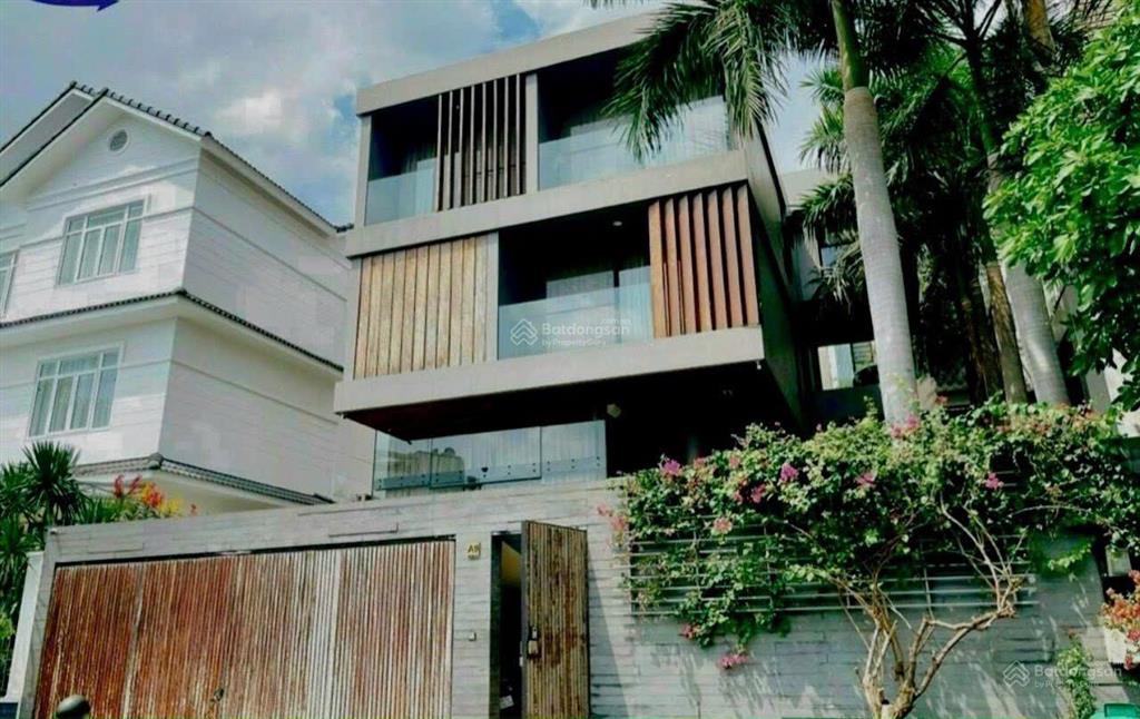 Biệt thự sân vườn view sông sài gòn đường 103, thạnh mỹ lợi, q2. dt 20 x 23.5m (467m2). hầm + 4t
