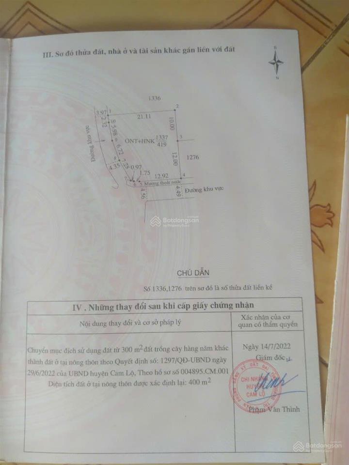 Bán lô đất 2 mặt tiền 419 m2 ngay gần bệnh viện quân y quảng trị