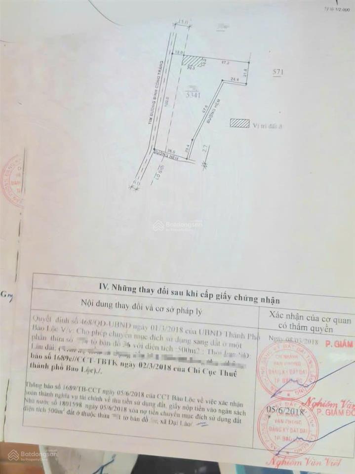 Bảo lộc 5.341 m2, 100 m mặt tiền đinh công tráng, 700 m2 đất ở, 3 mặt tiền