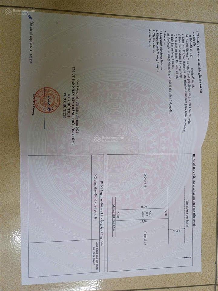 Chính chủ bán lô đấu giá p3 thành phố sông công tỉnh thái nguyên giá 1,45 tỷ