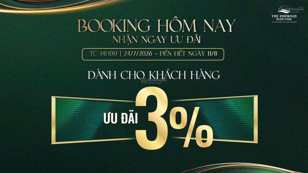 Sở hữu căn hộ 1pn+ the emerald river park  dự án căn hộ cao cấp có bến du thuyền chỉ từ 10%