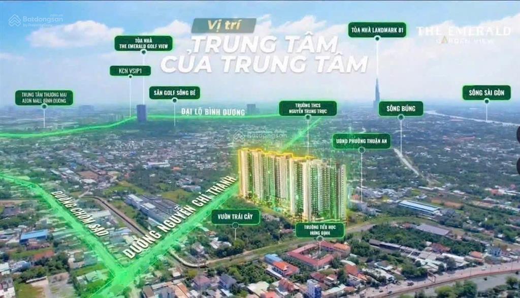Căn hộ 1pn the emerald garden view, giá chỉ từ 39tr/m2, cđt hỗ trợ lãi suất 8% đến 24 tháng