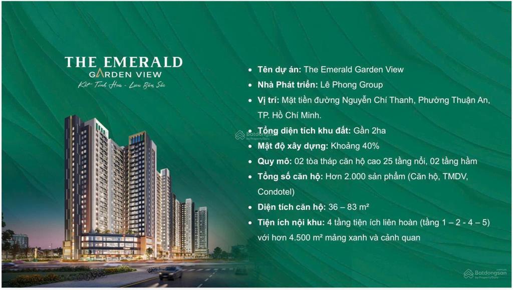 Căn hộ 1pn the emerald garden view, giá chỉ từ 39tr/m2, cđt hỗ trợ lãi suất 8% đến 24 tháng