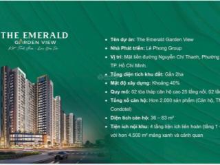 Căn hộ 1pn the emerald garden view, giá chỉ từ 39tr/m2, cđt hỗ trợ lãi suất 8% đến 24 tháng