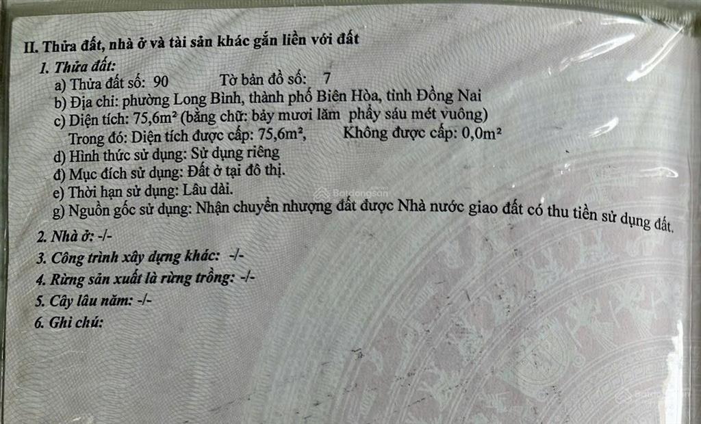 [chính chủ] cần bán gấp lô đất khu tái định cư long bình