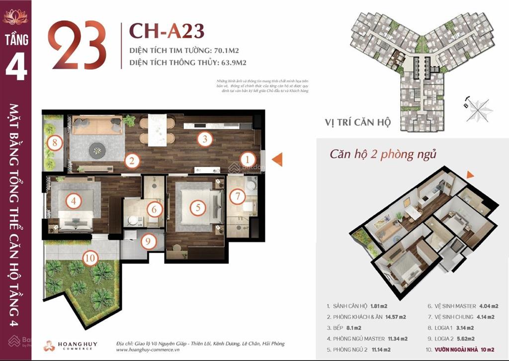 Căn sân vườn 423 lotus hoàng huy commerce | view công viên chiết khấu lên tới 1 tỷ