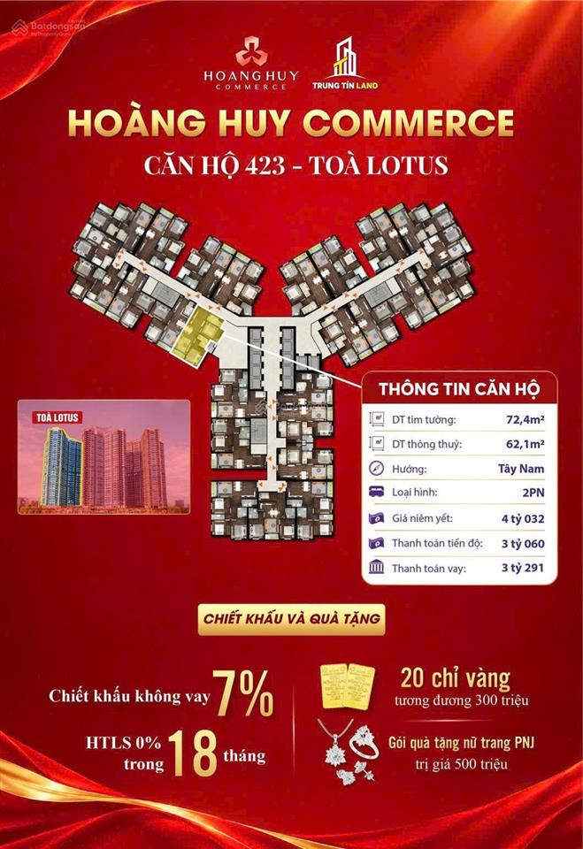 Căn sân vườn 423 lotus hoàng huy commerce | view công viên chiết khấu lên tới 1 tỷ