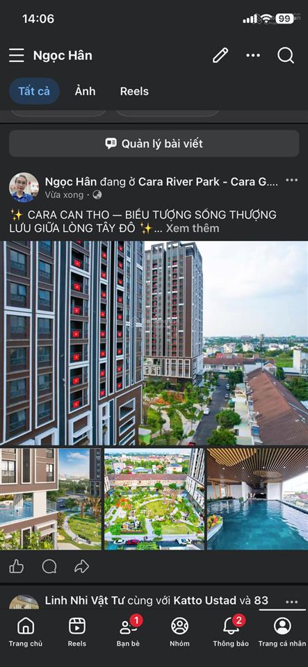 Bán căn hộ 2pn tại cara river park, giá cực chất 4,046 tỷ, 70m2