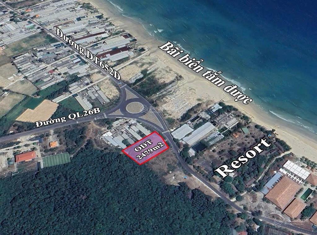 Bán 2.479m2 đất full thổ cư view biển đông ninh hòa đối diện resort mặt tiền đt652d