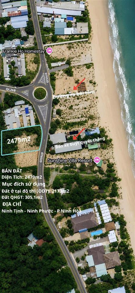 Bán 2479m2 đất biển ninh phước hướng đông