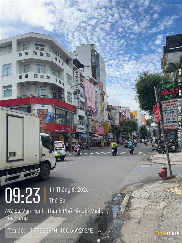 30 tỷ! mặt tiền sư vạn hạnh đối diện vạn hạnh mall  ngang 4m 4 tầng  dòng tiền thuê 70tr/th