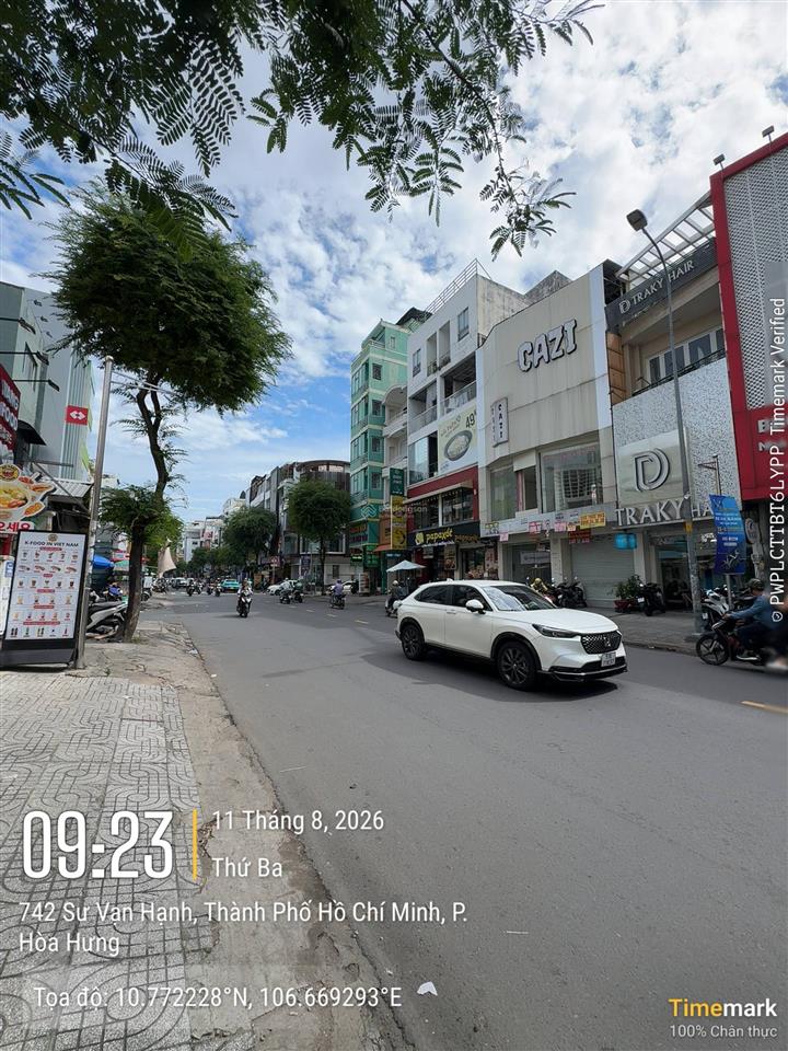 30 tỷ! mặt tiền sư vạn hạnh đối diện vạn hạnh mall  ngang 4m 4 tầng  dòng tiền thuê 70tr/th