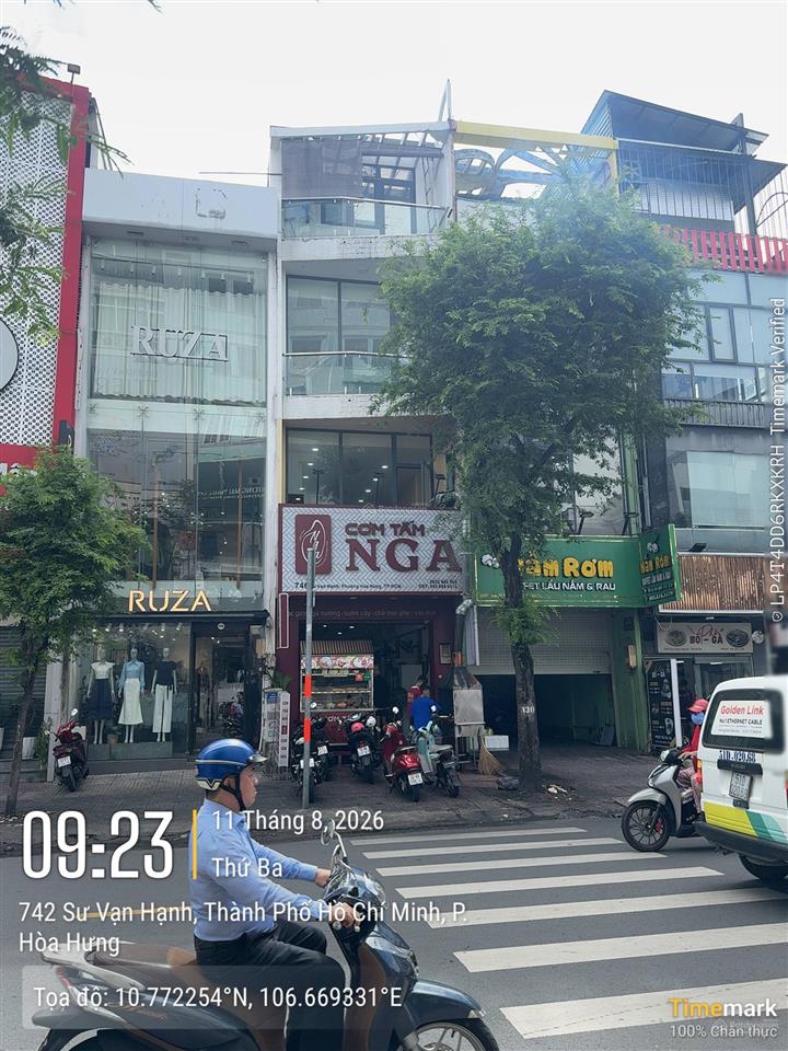 30 tỷ! mặt tiền sư vạn hạnh đối diện vạn hạnh mall  ngang 4m 4 tầng  dòng tiền thuê 70tr/th