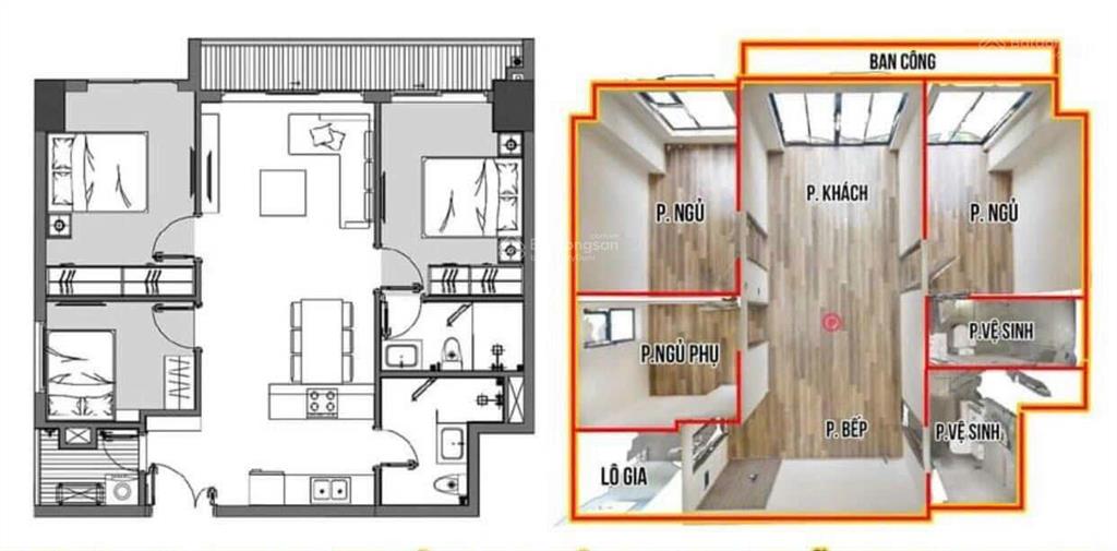Căn 2pn+1 diện tích 81m2 ban công đông nam rẻ nhất berriver jardin, sẵn sổ