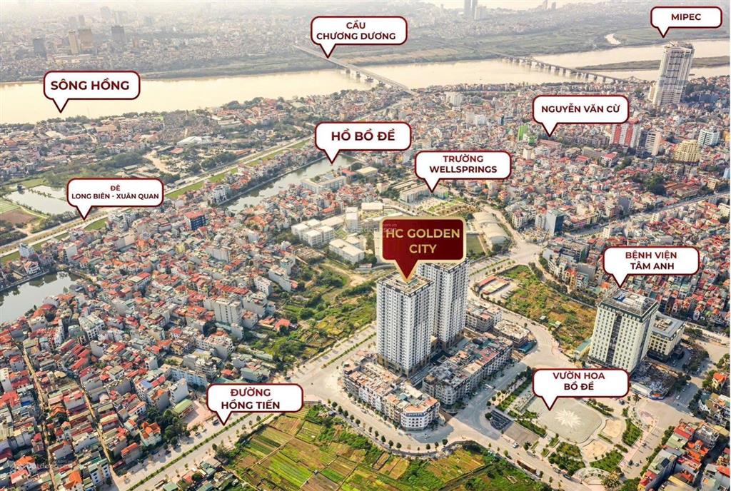 Bán cc hc golden city 6,8 tỷ 72m2, view đẹp, 2pn 2wc gần cầu chương dương