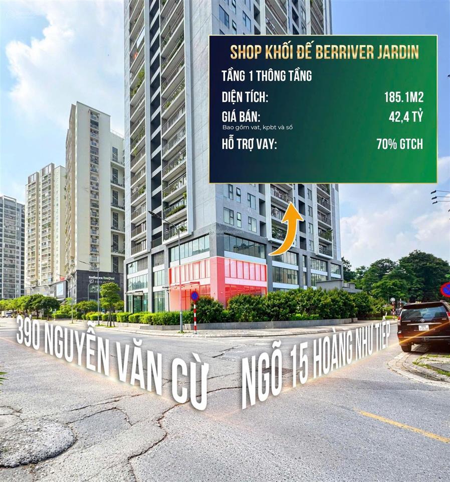 Trực tiếp cđt berriver bán lô shop khối đế tầng 1 thông tầng chỉ phù hợp kinh doanh mô hình lớn