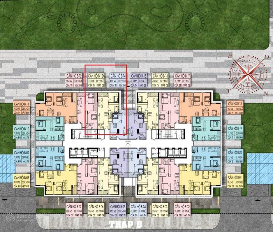 Cần bán nhanh căn chuyển nhượng 70,7m2 2pn ruby park 53,5 triệu, view hồ sen, hướng mát