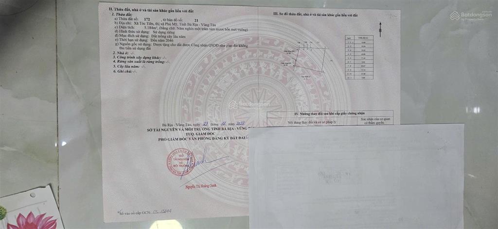 Bán đất vườn 15,678m2 có thổ cư, chính chủ tóc tiên, phú mỹ, brvt. ngay cao tốc biên hòa  vũng tàu