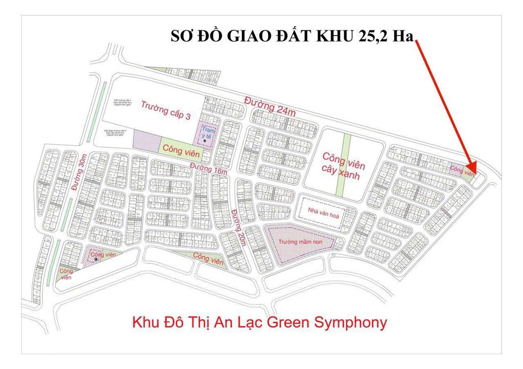 Bán nhanh lô góc 84.9m2, mặt đường kd 24m, hè 5m, một mặt giáp công viên lớn. giá như nội khu