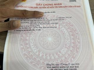 Bán đất minh lập giấy tờ pháp lý minh bạch ngang 5,03m dài 243,5m, giá 529tr
