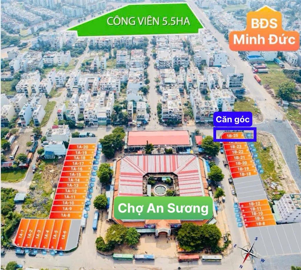 Bán shophouse mặt tiền chợ an sương, quận 12, tphcm vị trí vàng đầu tư kinh doanh