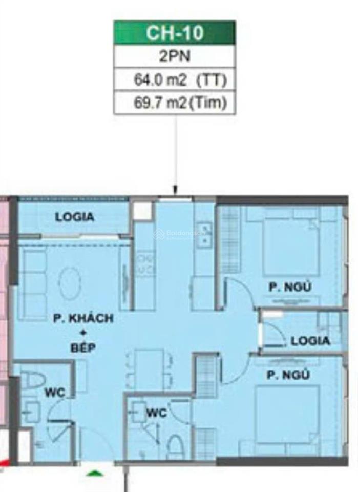 4 tỷ / căn 2n2wc căn góc / 64m2 london1 / hướng đn+đb / view siêu thoáng