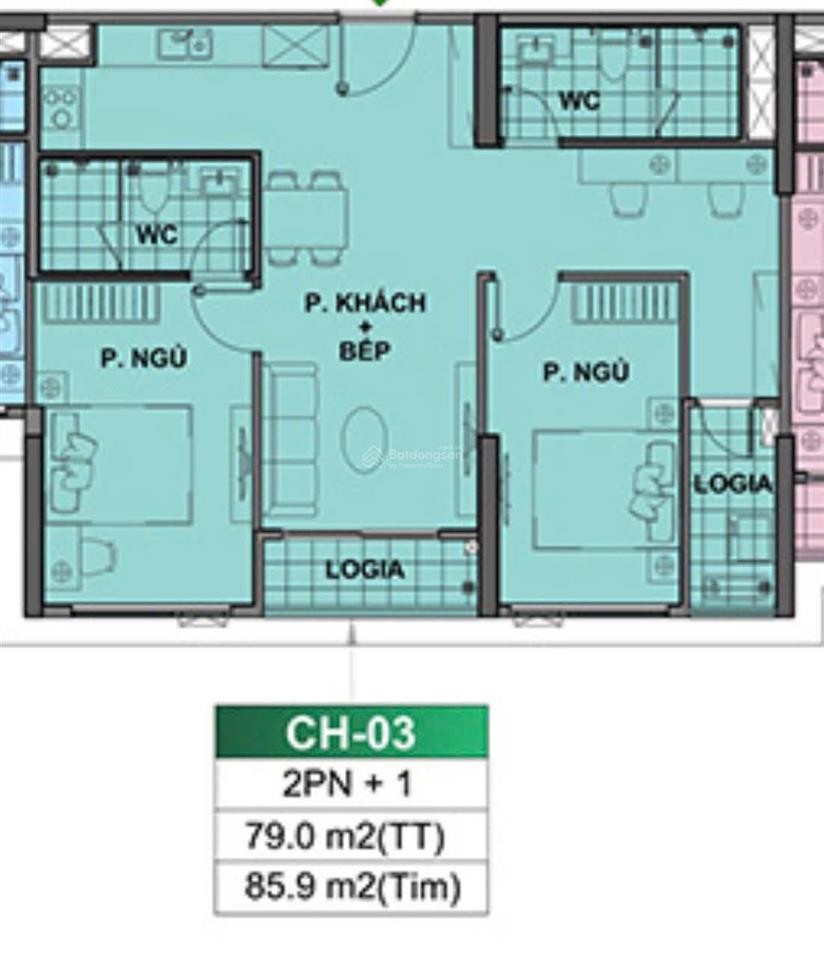 4,7 tỷ / căn 2n 2wc + 1 / 78m² tầng trung phân khu be 2 căn 03 / nhà mới 100%